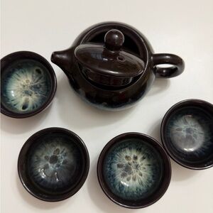 Elegant Black Ceramic Tea Set